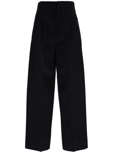 Shop Bottega Veneta Tailored Pants In Wool Gabardine In Black