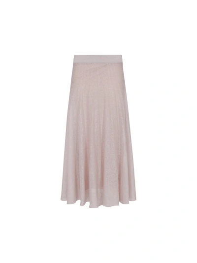 Shop Agnona Giada Skirt In Taupe