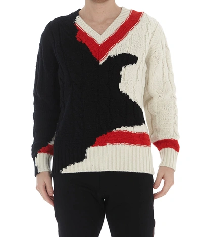 Shop Alexander Mcqueen Ink Bleeding Sweater In Ivory