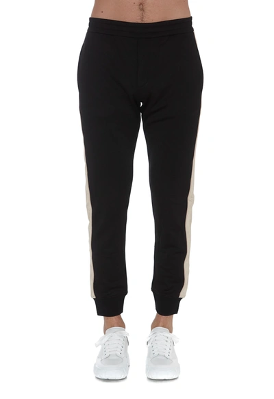 Shop Alexander Mcqueen Trackpants In Black/ivory