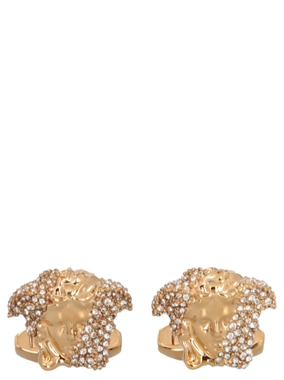 Shop Versace Medusa Cufflinks In Gold