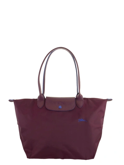 Shop Longchamp Le Pliage Club - Shoulder Bag L In Plum