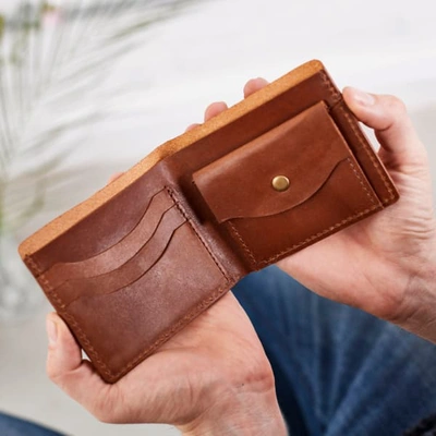 Vida Vida Luxe Tan Leather Wallet With Coin Pocket In Leather