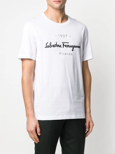 Shop Ferragamo Logo Cotton T-shrit