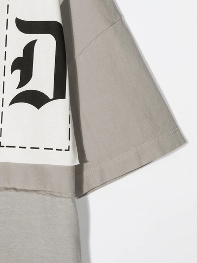 Shop Dondup Branded Short-sleeve T-shirt In Grey