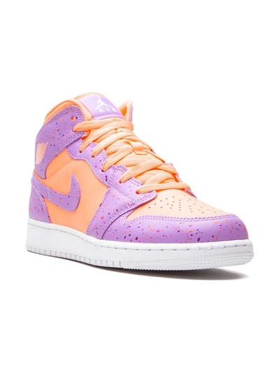 Shop Jordan Air  1 Mid Se "orange Pulse/atomic Violet" Sneakers In Pink