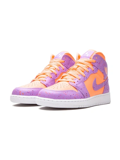 Shop Jordan Air  1 Mid Se "orange Pulse/atomic Violet" Sneakers In Pink