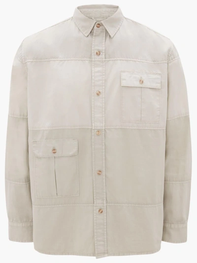 Shop Jw Anderson Relaxed Multi Pocket Shirt In Neutrals