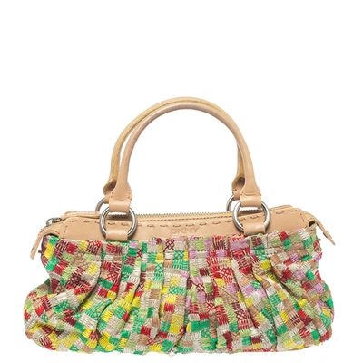 Pre-owned Dkny Multicolor Canvas Embroidered Tote