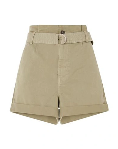 Shop Frame Woman Shorts & Bermuda Shorts Military Green Size 31 Cotton, Recycled Cotton, Elastane
