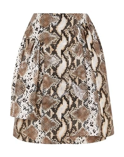Shop Pushbutton Woman Midi Skirt Beige Size L Polyester, Cotton