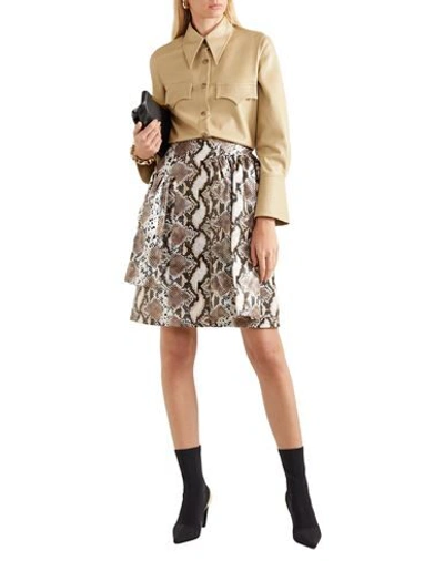 Shop Pushbutton Woman Midi Skirt Beige Size L Polyester, Cotton