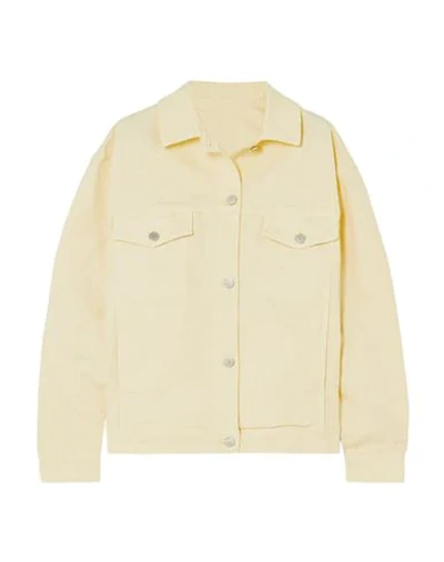 Shop Holzweiler Woman Denim Outerwear Light Yellow Size L Organic Cotton, Elastane