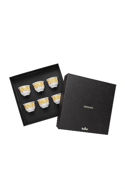 Shop Versace Medusa Rhapsody Set Of 6 Mugs In Gold
