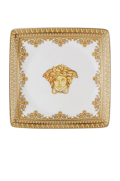 Shop Versace I Love Baroque Bianco Canape Dish In White