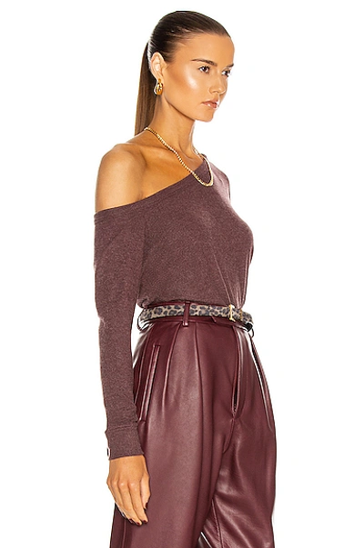 Shop Enza Costa Peached Jersey Easy Off Shoulder Long Sleeve Top In Bordeaux