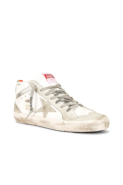 Shop Golden Goose Mid Star Sneaker In White  Ice  Silver & Turquoise