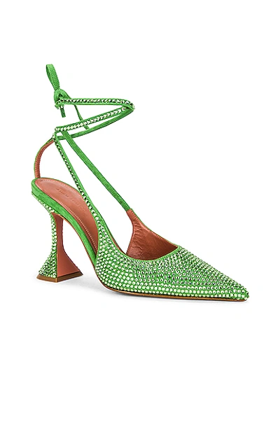 Amina Muaddi Karma Crystal Studded Ankle-wrap High-heel Pumps