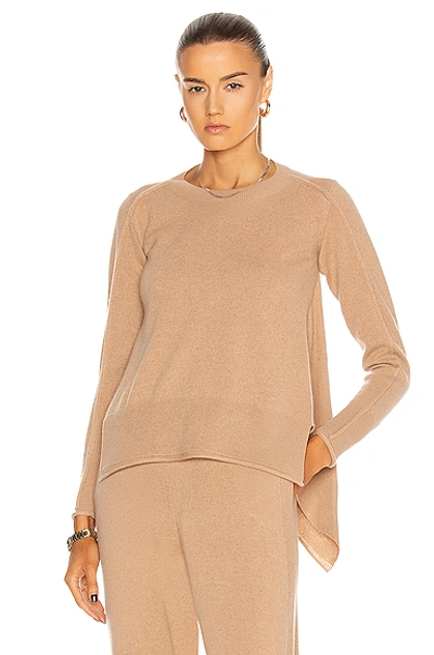 Shop Stella Mccartney Crew Neck Light Soft Shape Sweater In Camel
