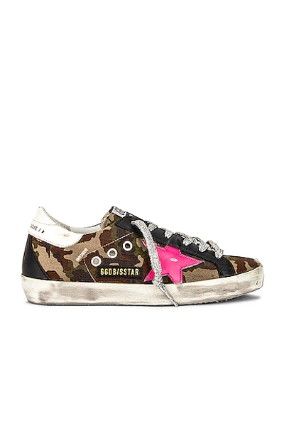Shop Golden Goose Superstar Sneaker In Green Camouflage  Fuxia Fluorescent  Whi