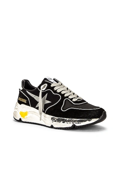 Shop Golden Goose Running Sole Sneaker In Black  Silver  & White
