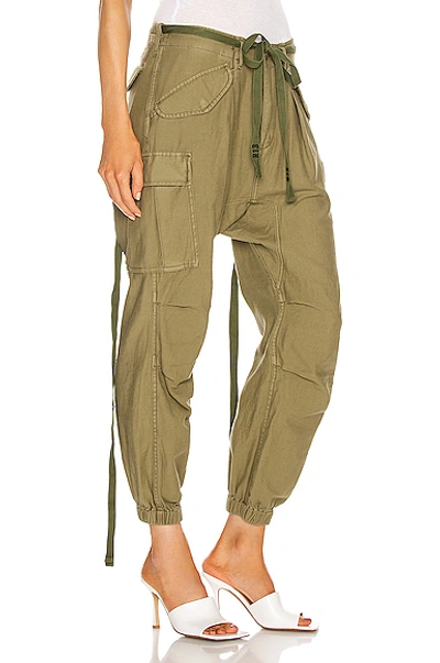 Shop R13 Drop Crotch Cargo Pant In Olive