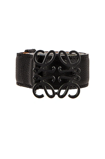 LOEWE - Anagram Elastic Belt In Webbing And Brass for Woman - Black/Gold - Cotton/Brass