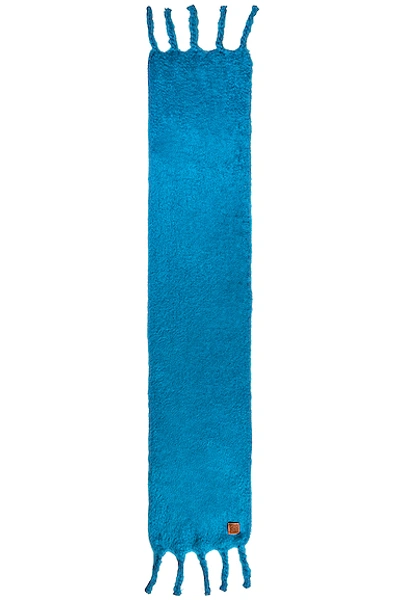 Shop Loewe Mohair Scarf In Caribbean Blue