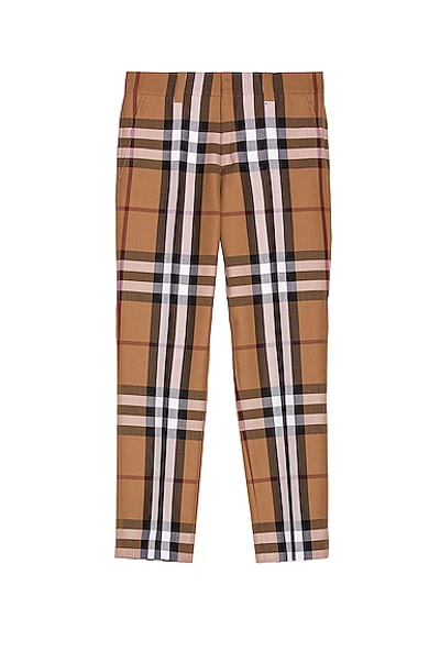 Shop Burberry Dover Classic Check Trouser In Birch Brown