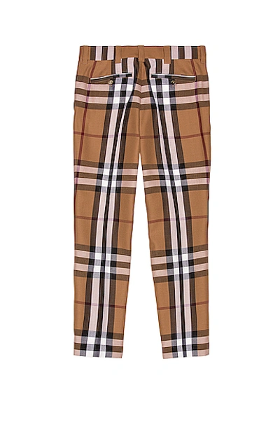 Shop Burberry Dover Classic Check Trouser In Birch Brown