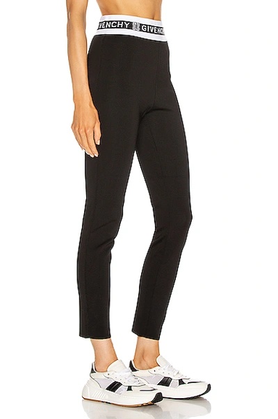 Shop Givenchy Logo Waistband Legging In Black