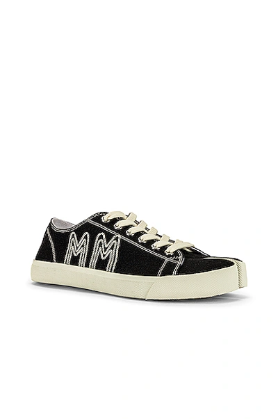 Shop Maison Margiela Tabi Low Top Sneaker In Black & Ecru