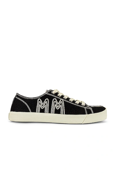 Shop Maison Margiela Tabi Low Top Sneaker In Black & Ecru