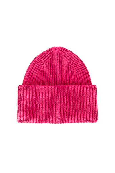 Shop Acne Studios Pansy Face Beanie In Neon Pink