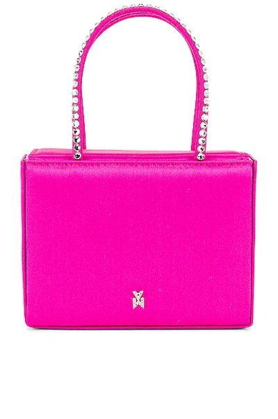 Shop Amina Muaddi Super Gilda Crystal Satin Bag In Pink