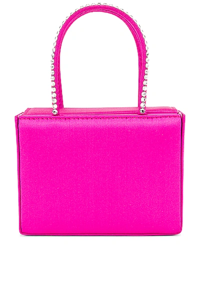 Shop Amina Muaddi Super Gilda Crystal Satin Bag In Pink