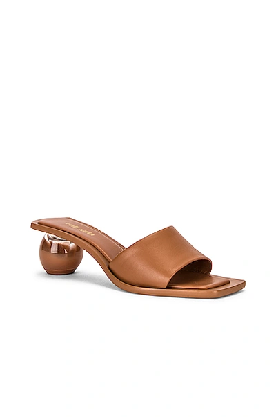 Cult Gaia Tao Ombré Bauble-heel Leather Mules In Brown,yellow | ModeSens