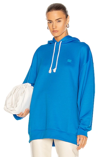 Shop Acne Studios Farrin Face Sweatshirt In Neon Blue