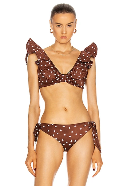 Shop Johanna Ortiz Rolling Hills Bikini Top In Indian Madder