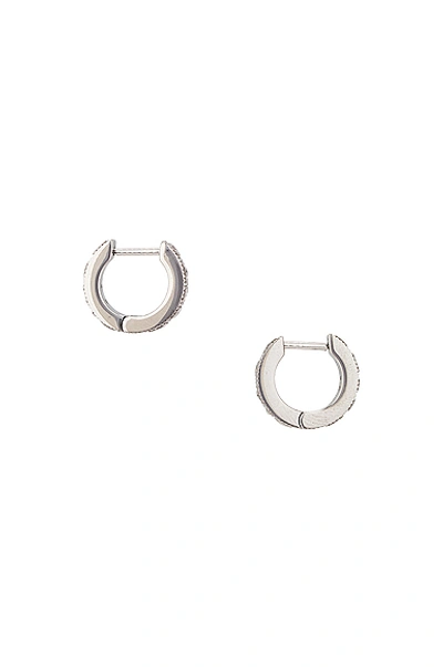 Shop Balenciaga Force Striped Earrings In Shiny Silver