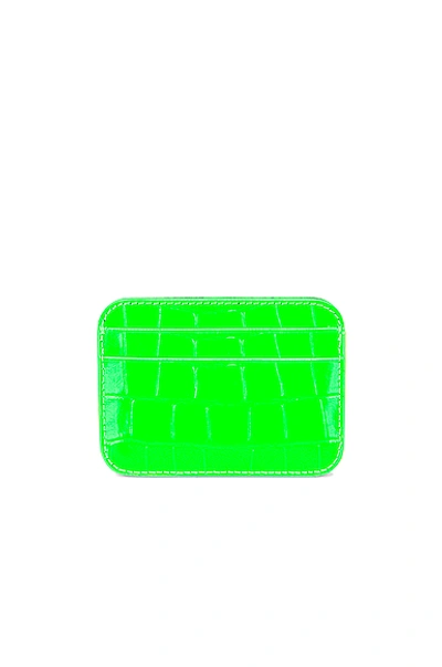 Shop Balenciaga Cash Card Holder In Fluo Green & Black