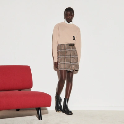 Shop Sandro Short Tweed Wrapover Skirt In Multi-color