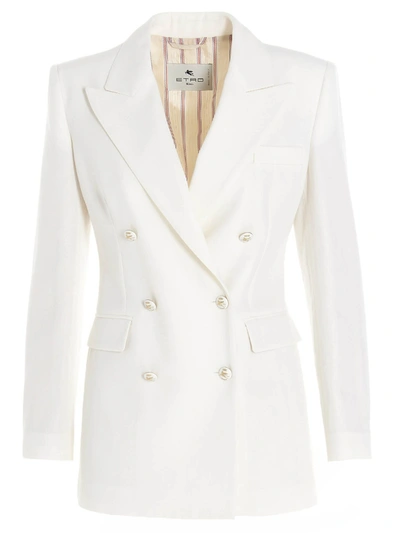 Shop Etro Double-breasted Jacket In White