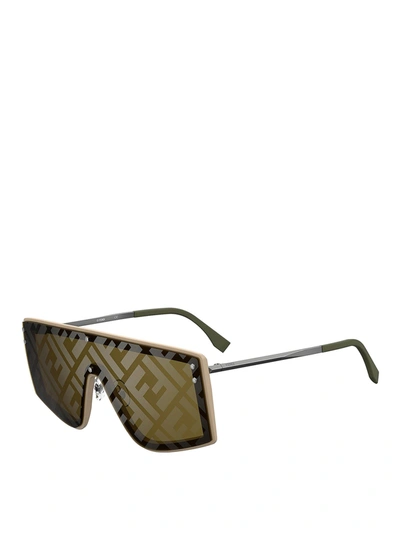 Shop Fendi Sunglasses With Ff Lens In Beige