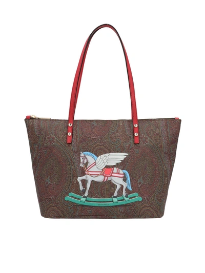 Shop Etro Toys Rocking Horse Shopper Bag In Multicolor