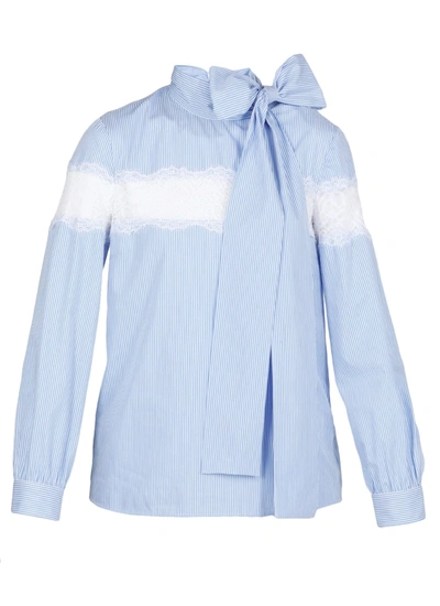Shop Red Valentino Cotton Blouse In Light Blue