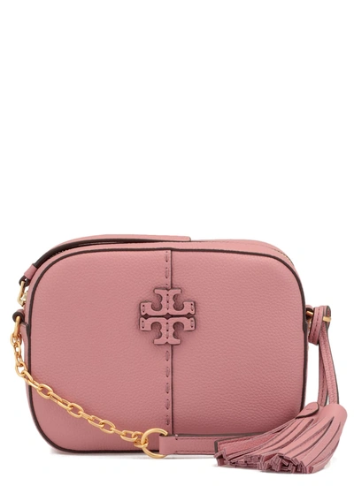 Shop Tory Burch Pebbled Leather Mcgraw Bag In Pink Magnolia