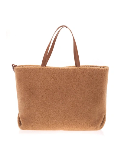 Shop Loro Piana Shearling Tote Bag In Brown