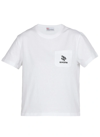Shop Red Valentino Cotton T-shirt In Bianco Ottico