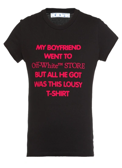 Shop Off-white My Boyfriend Cotton T-shirt In Black Fuch